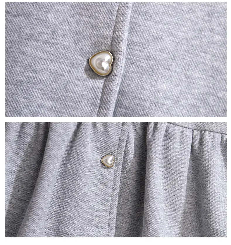 Girls Grey Flared Button Top Suit Spring — feature 12