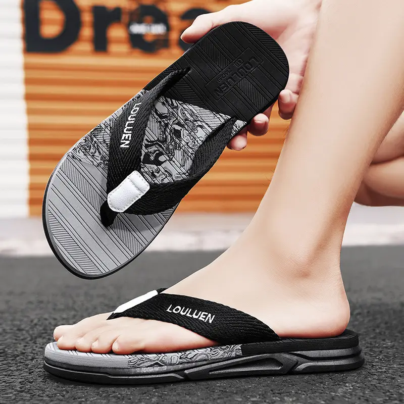 2026 Summer Men's Orange Thong Sandals