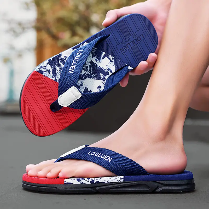 2026 Summer Men's Orange Thong Sandals