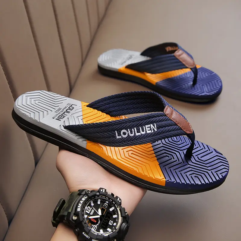 2026 Summer Men's Orange Thong Sandals