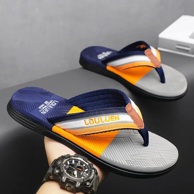 2026 Summer Men's Orange Thong Sandals