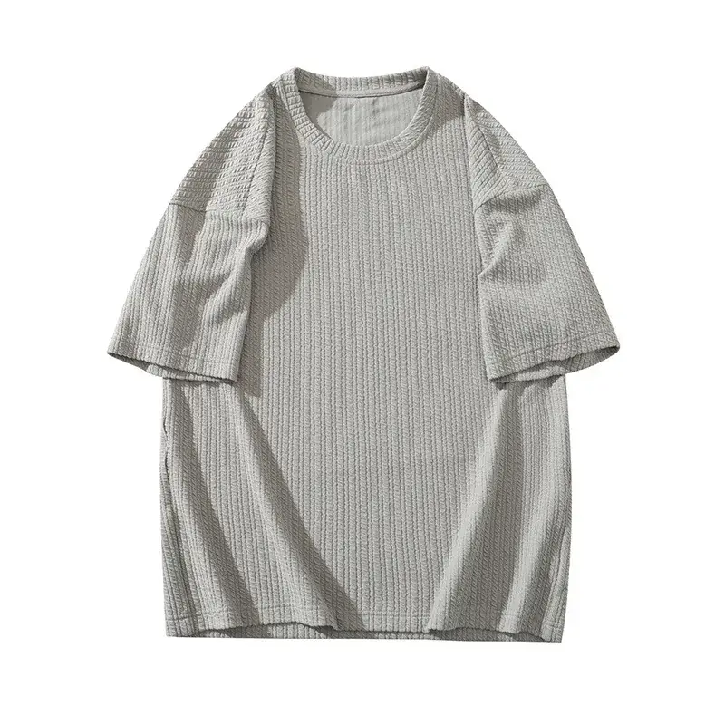 Men White Japanese Trendy 7-Sleeve T-Shirt