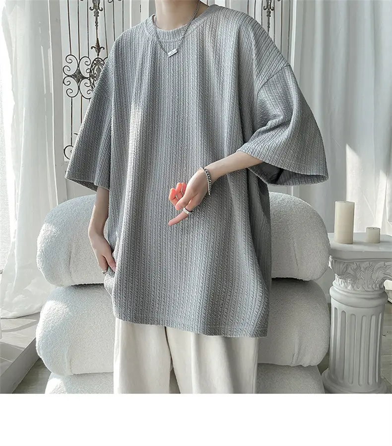 Men White Japanese Trendy 7-Sleeve T-Shirt — feature 10