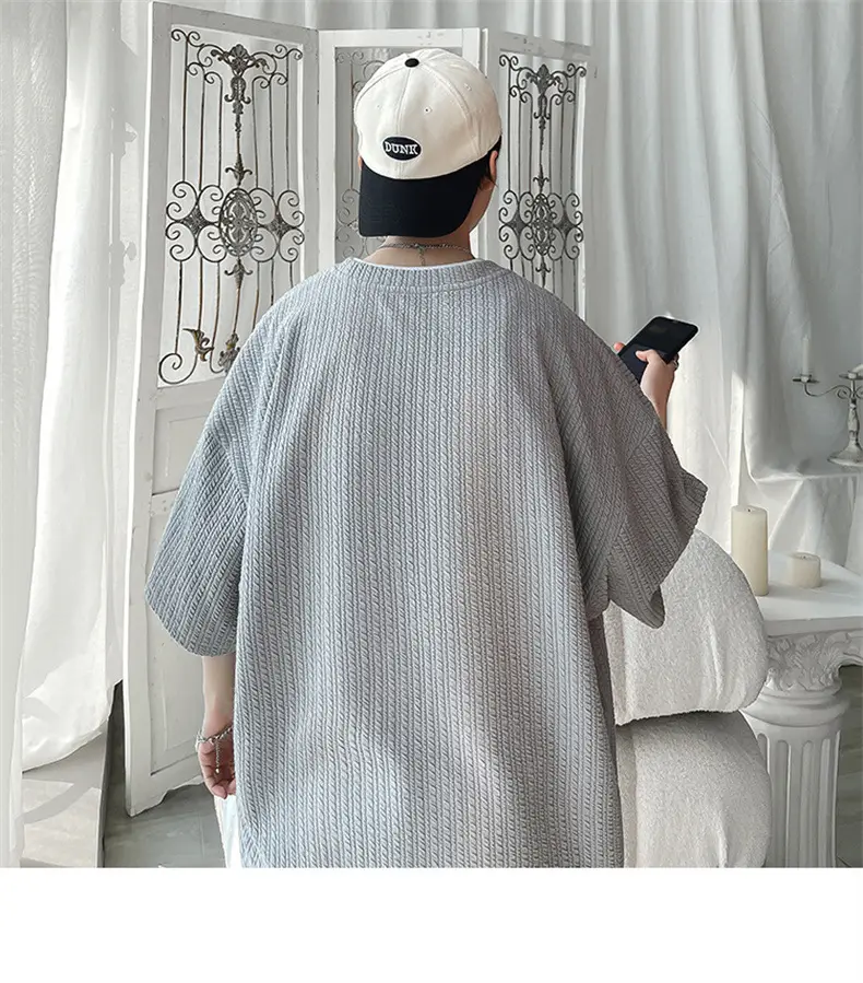 Men White Japanese Trendy 7-Sleeve T-Shirt — feature 2