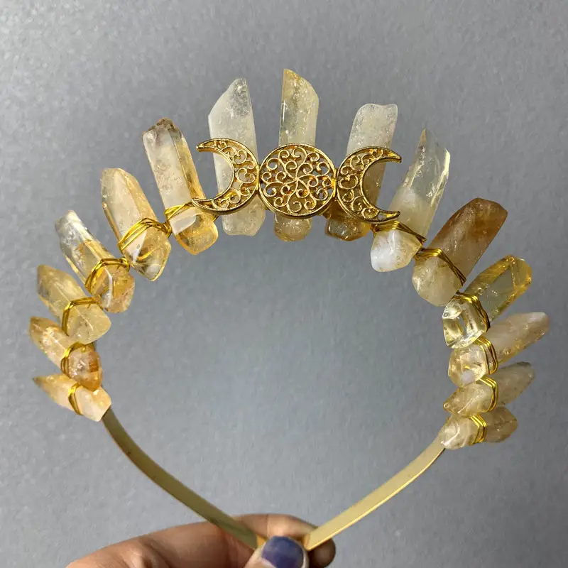 Natural Citrine Crystal Hairband for Women