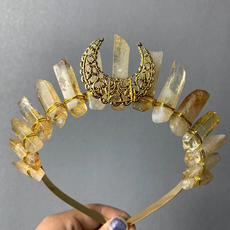 Natural Citrine Crystal Hairband for Women - Image 3