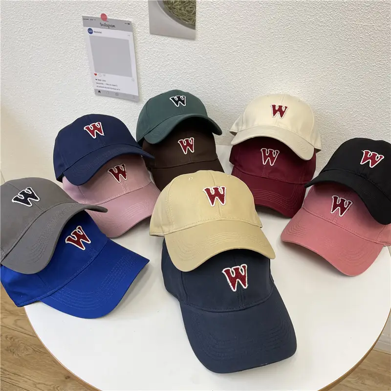 Women W Letter Cap Extra Large Navy Blue - Image 14