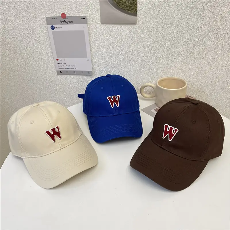 Women W Letter Cap Extra Large Navy Blue - Image 16