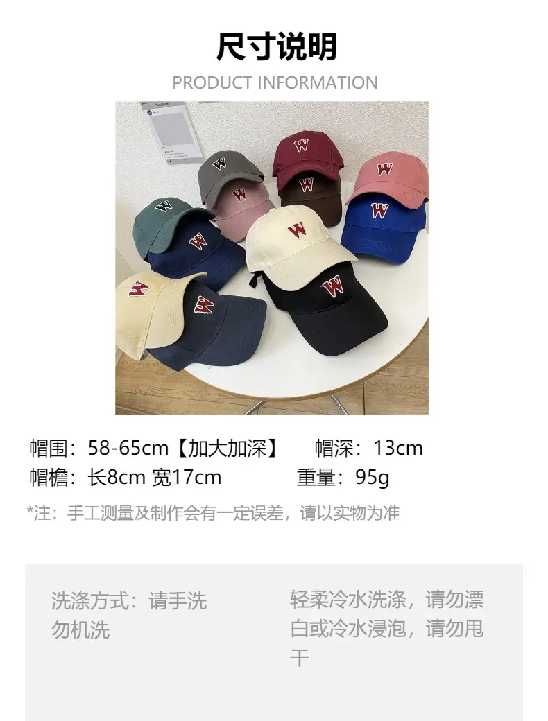 Women W Letter Cap Extra Large Navy Blue — feature 1