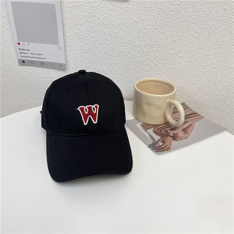 Women W Letter Cap Extra Large Navy Blue - Image 11
