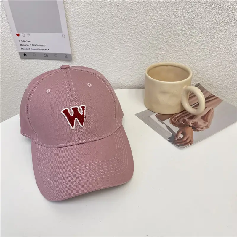Women W Letter Cap Extra Large Navy Blue - Image 2