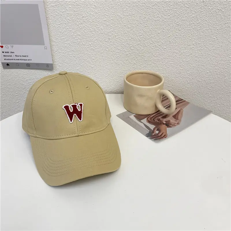 Women W Letter Cap Extra Large Navy Blue - Image 5