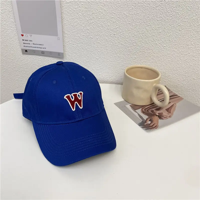 Women W Letter Cap Extra Large Navy Blue - Image 7