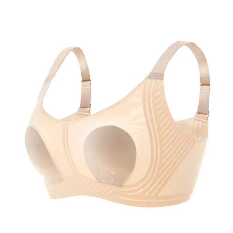 Large Bust Minimizing Ice Silk Seamless Underwear for Women, Foundation-Like Latex Bra, Summer Thin Breathable Plus-Size Bra for Summer
