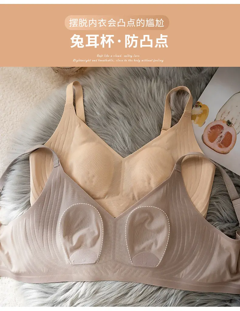 Large Bust Minimizing Ice Silk Seamless Underwear for Women, Foundation-Like Latex Bra, Summer Thin Breathable Plus-Size Bra for Summer — feature 6