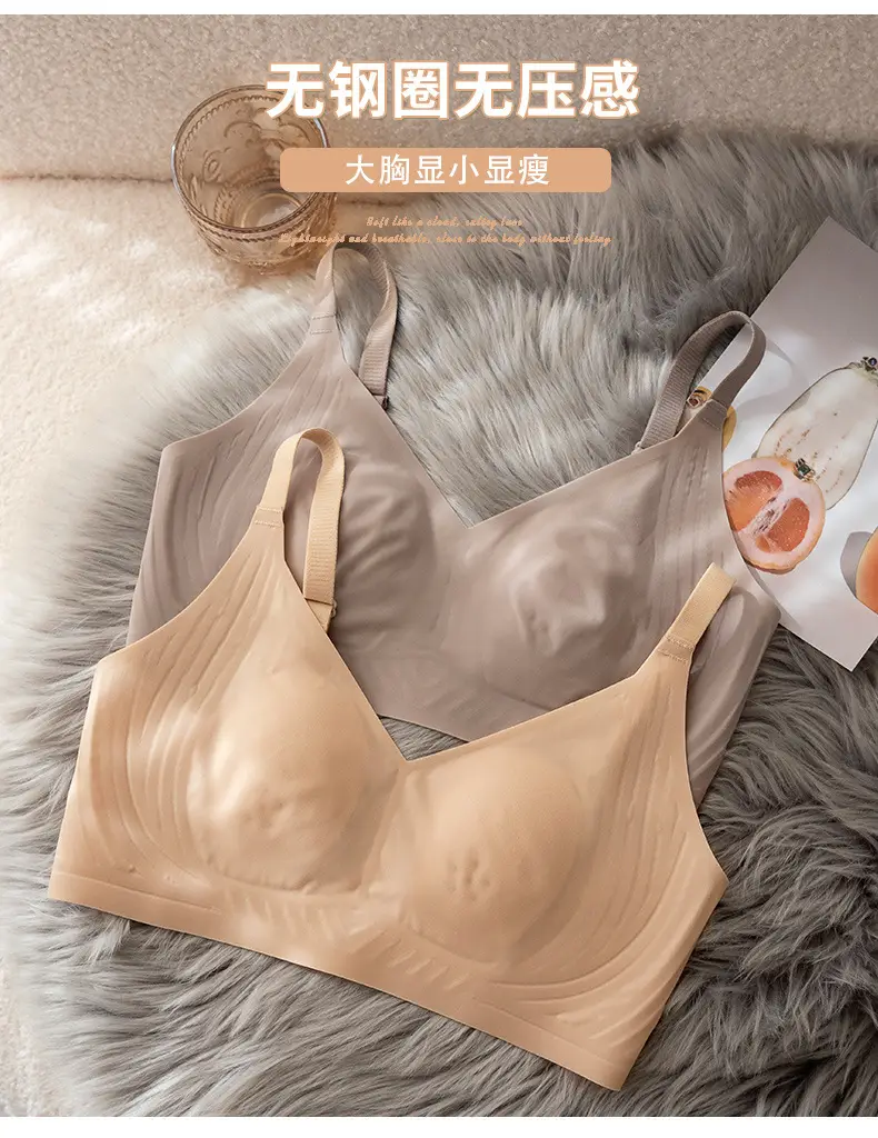 Large Bust Minimizing Ice Silk Seamless Underwear for Women, Foundation-Like Latex Bra, Summer Thin Breathable Plus-Size Bra for Summer — feature 7