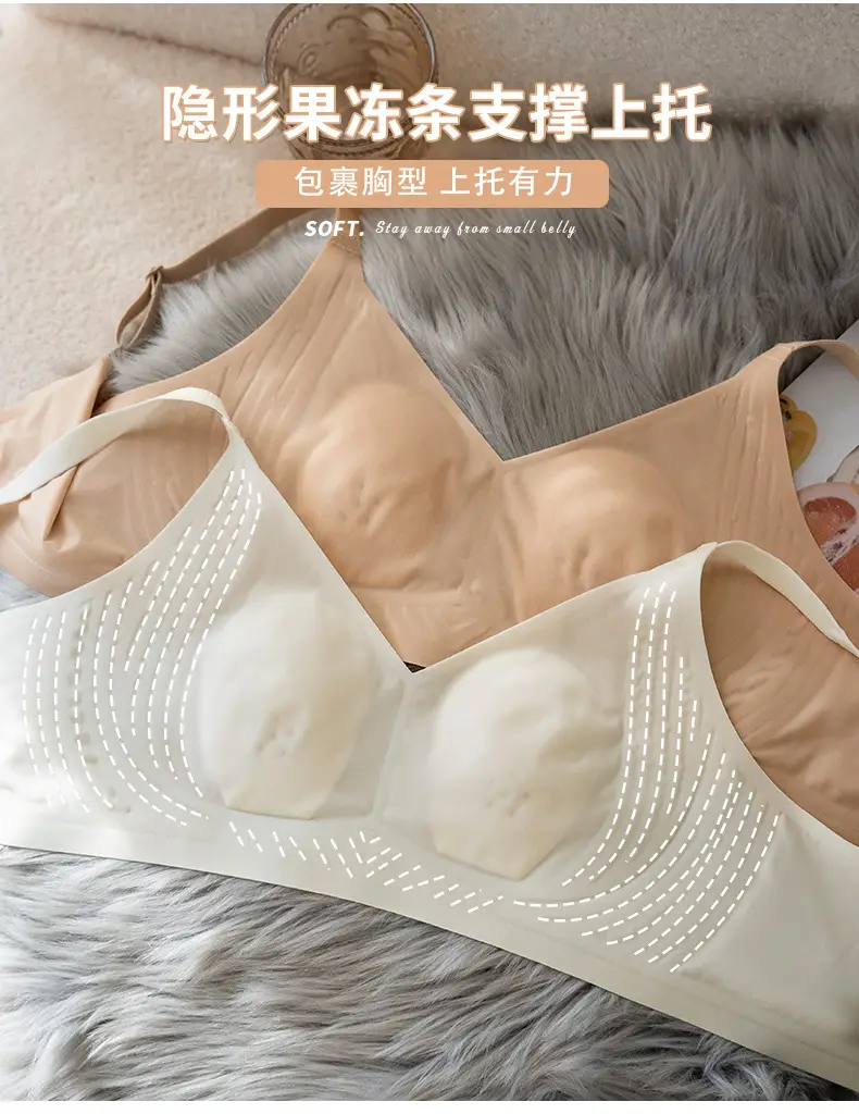 Large Bust Minimizing Ice Silk Seamless Underwear for Women, Foundation-Like Latex Bra, Summer Thin Breathable Plus-Size Bra for Summer — feature 8