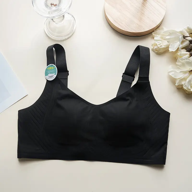 Large Bust Minimizing Ice Silk Seamless Underwear for Women, Foundation-Like Latex Bra, Summer Thin Breathable Plus-Size Bra for Summer