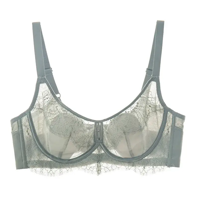 Women French Lace Bra Rabbit Ears Soft Steel Ring Mulberry Silk - Image 9