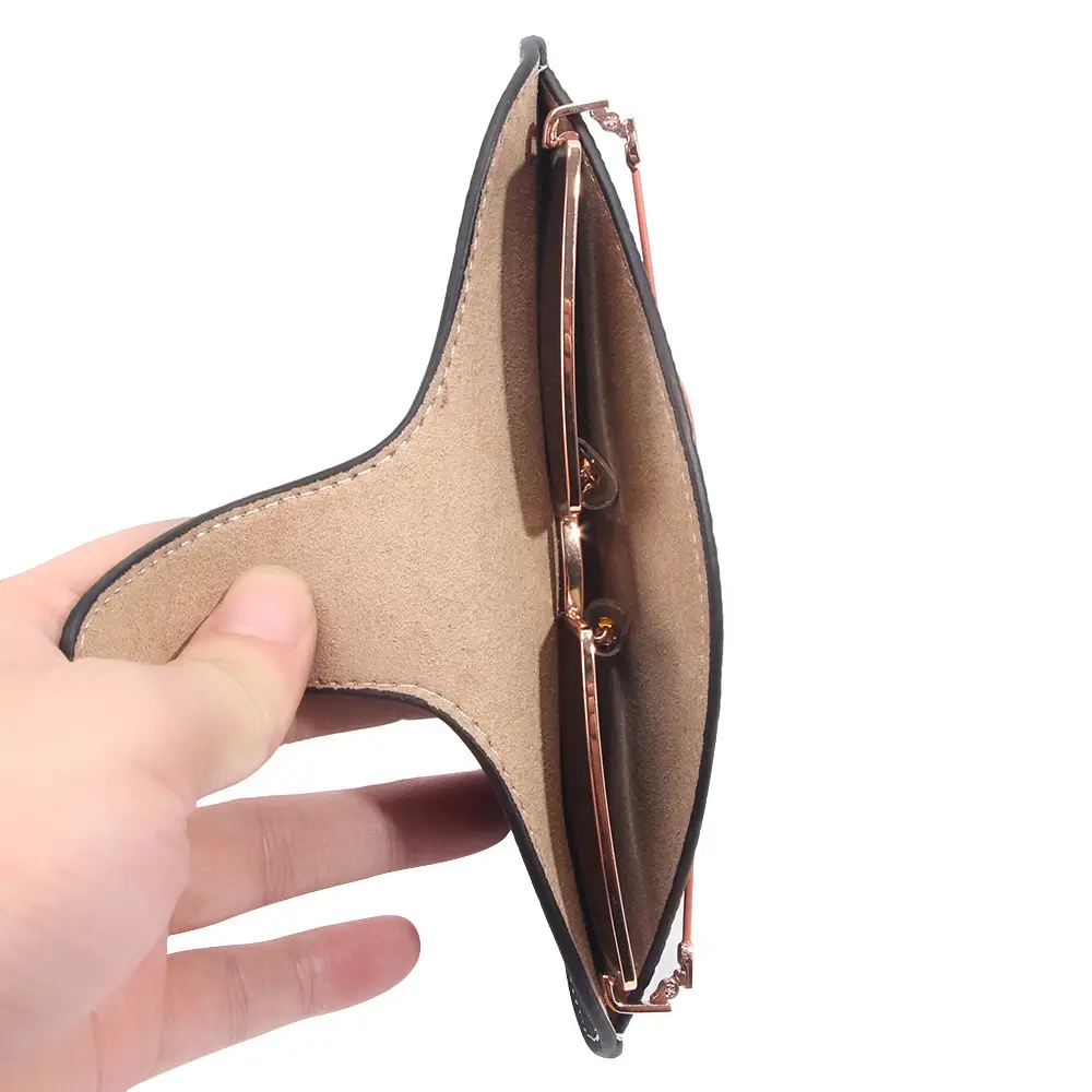 Portable Leather Sunglasses Bag Black C33 Size - Image 8