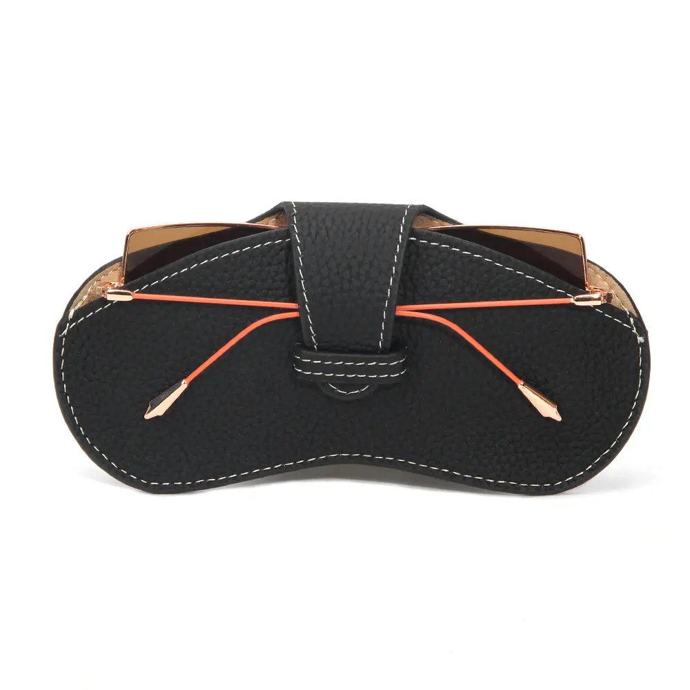 Portable Leather Sunglasses Bag Black C33 Size - Image 9