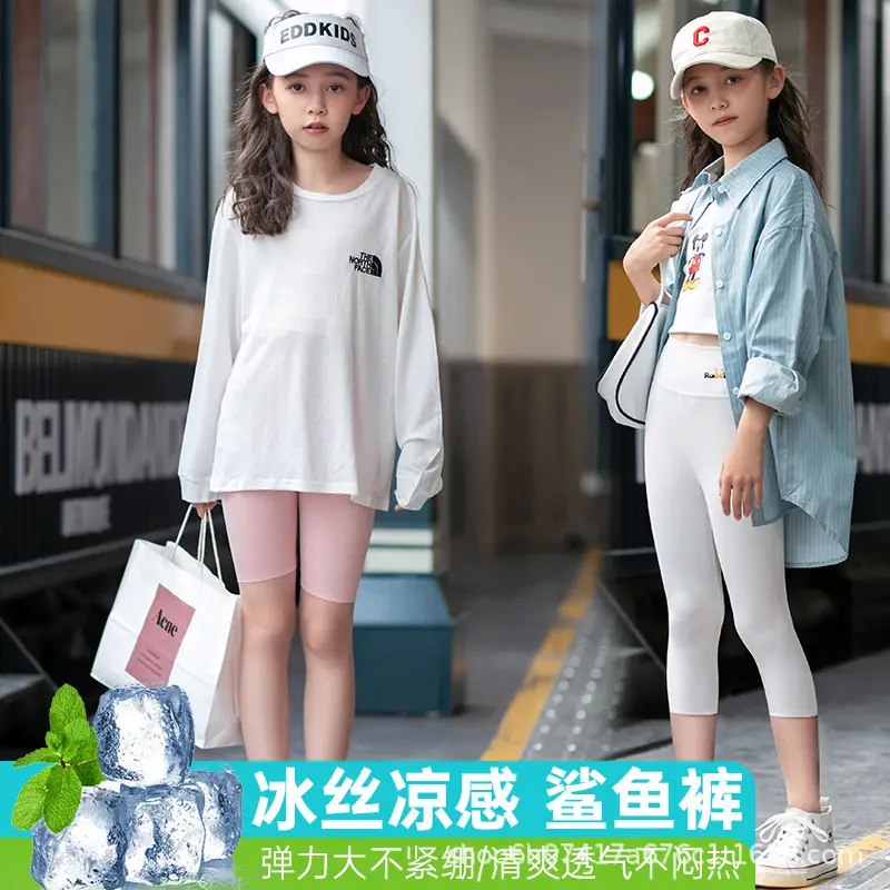 Girls Shark Pants 2025 Summer Thin Cropped Medium Large - Image 10