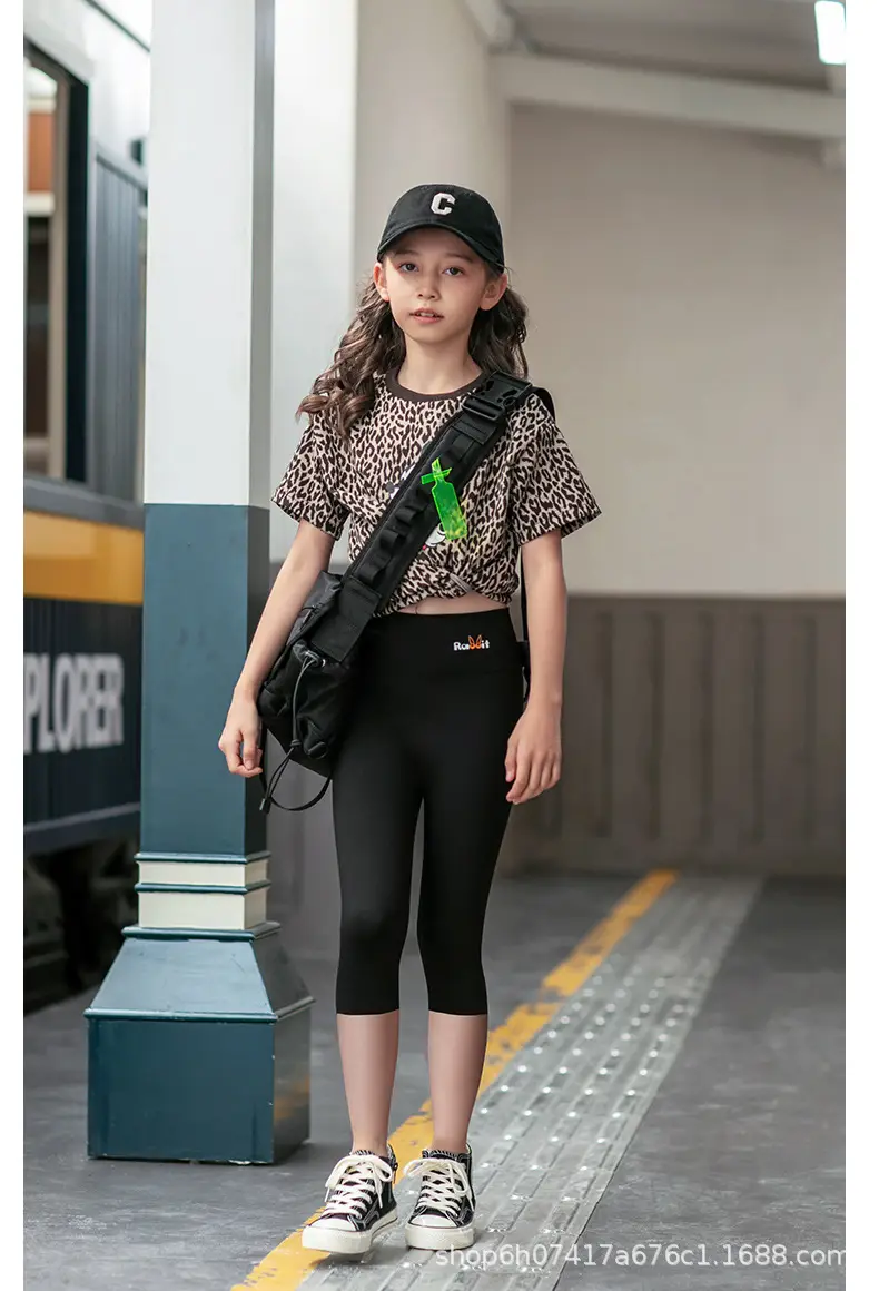 Girls Shark Pants 2025 Summer Thin Cropped Medium Large — feature 23