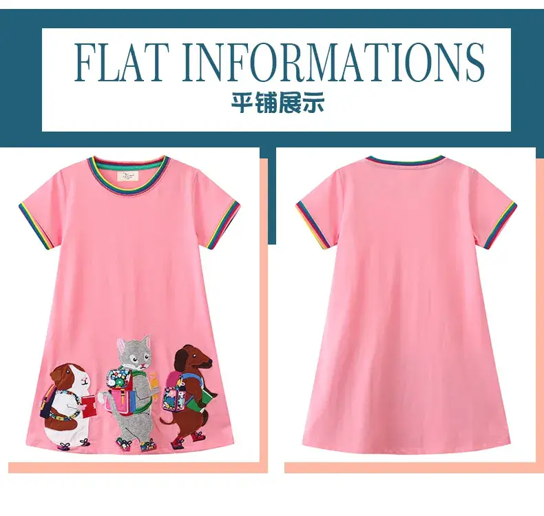 2025 Summer Embroidered Knitted Cotton Girls Dress Pink β feature 4