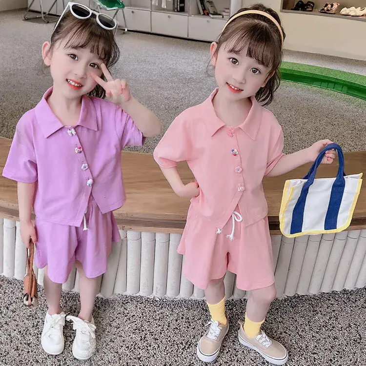 Children's Pink 2-Piece Summer Suit Q2180 - Image 4