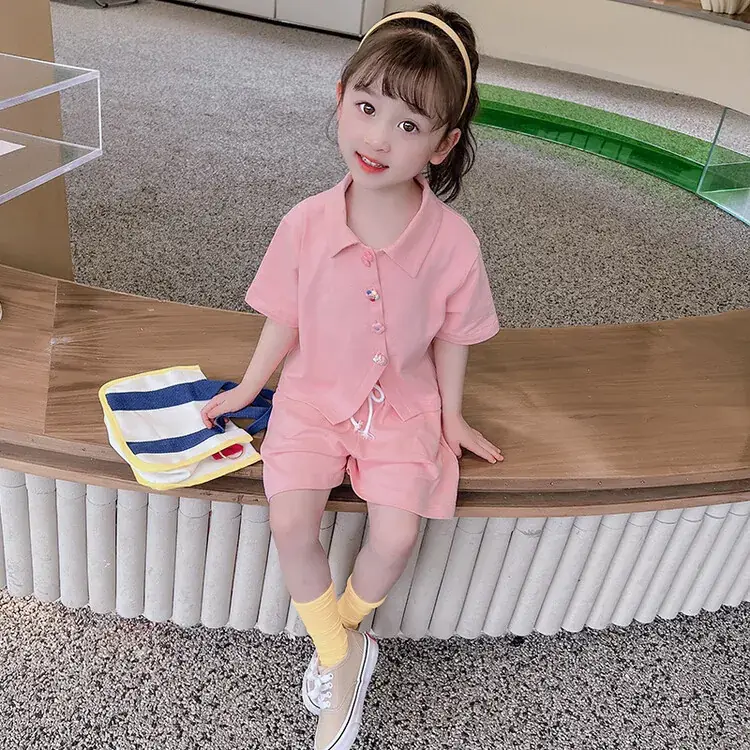 Children's Pink 2-Piece Summer Suit Q2180 - Image 6