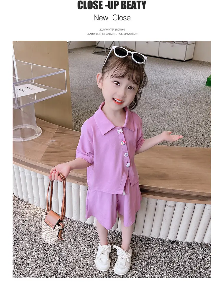 Children's Pink 2-Piece Summer Suit Q2180 — feature 3