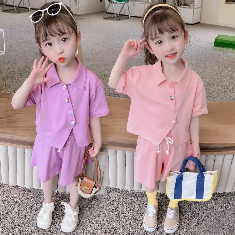 Children's Pink 2-Piece Summer Suit Q2180 — feature 5