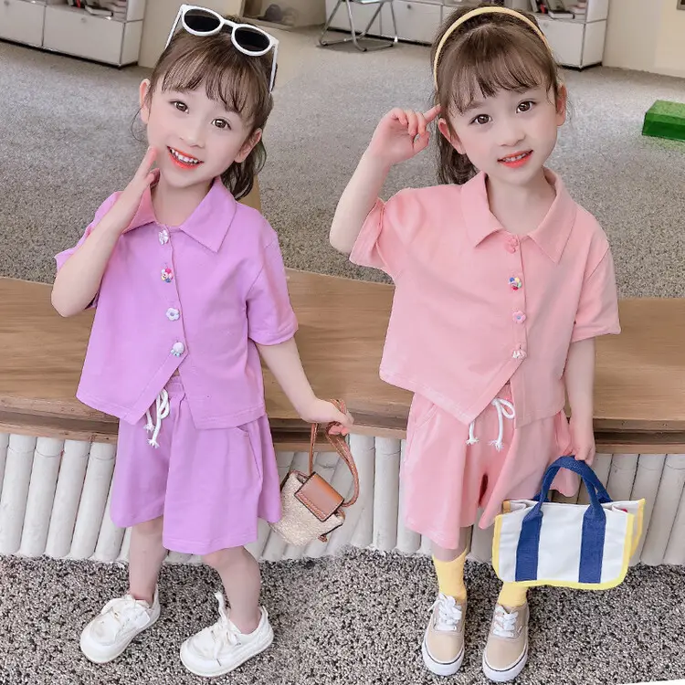 Children's Pink 2-Piece Summer Suit Q2180 — feature 7