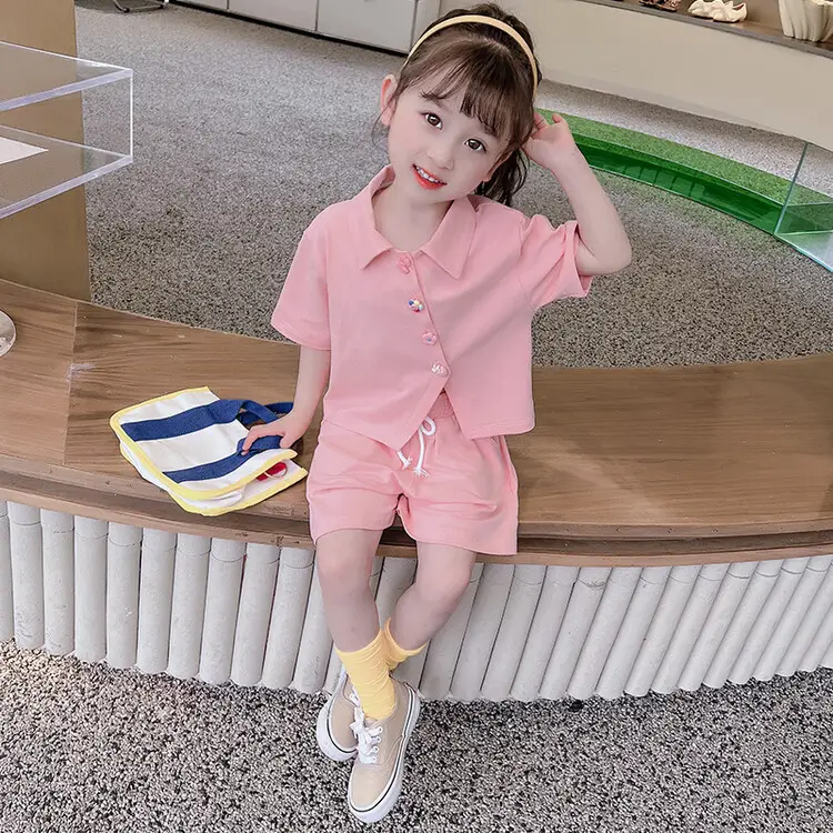Children's Pink 2-Piece Summer Suit Q2180 — feature 9