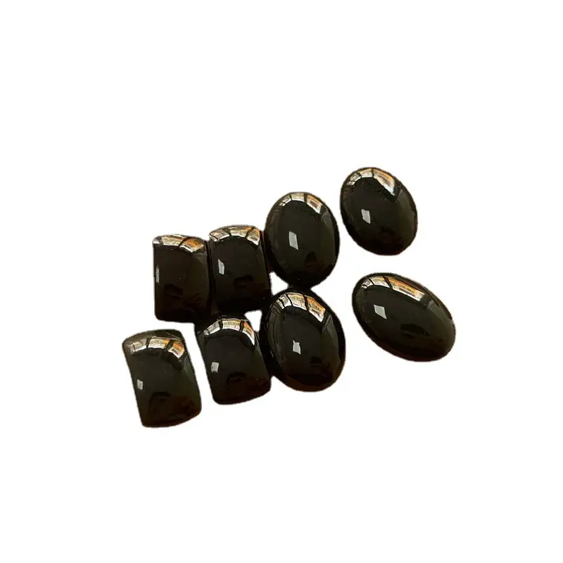 Natural A-Grade Hotan Ink Jade Egg Ring with Black Stone - Image 6