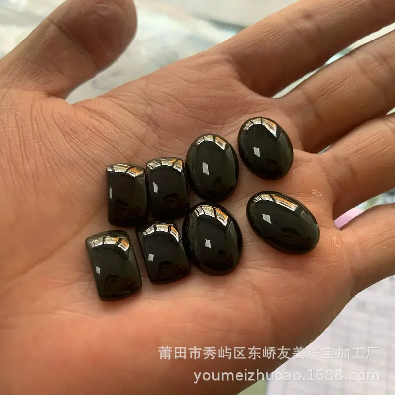 Natural A-Grade Hotan Ink Jade Egg Ring with Black Stone — feature 8