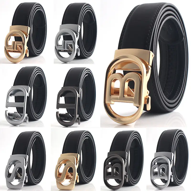 Men's Black Gold & Black Buckle Belt Automatic Closure - Image 10