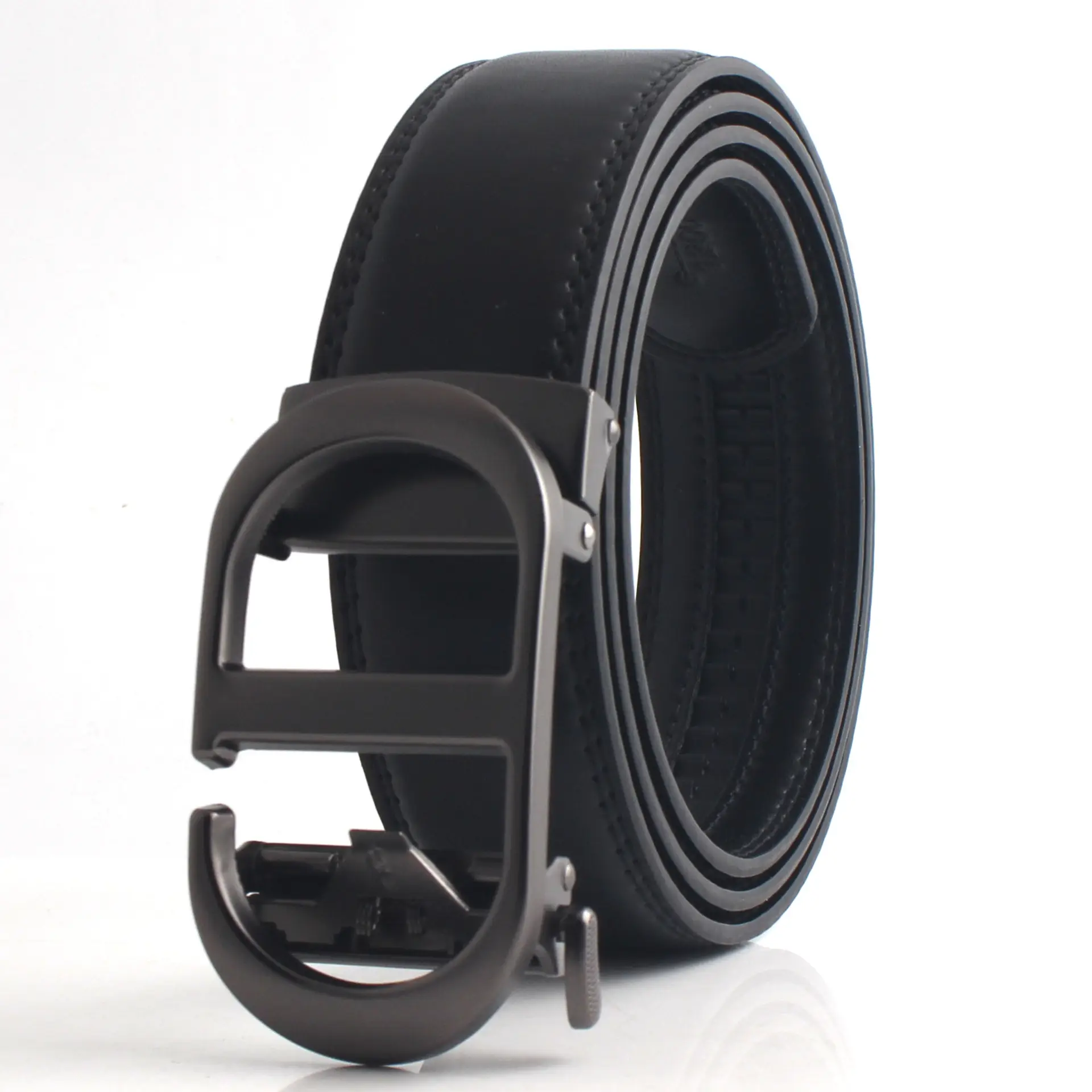 Men's Black Gold & Black Buckle Belt Automatic Closure - Image 9