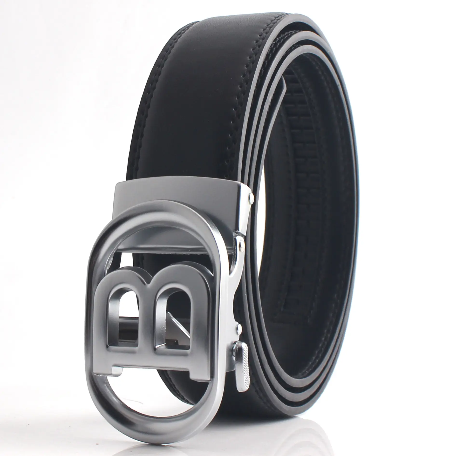 Men's Black Gold & Black Buckle Belt Automatic Closure - Image 2
