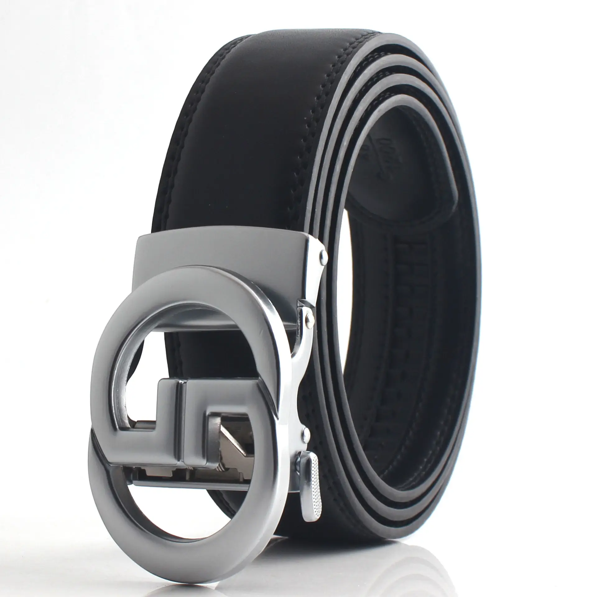 Men's Black Gold & Black Buckle Belt Automatic Closure - Image 5