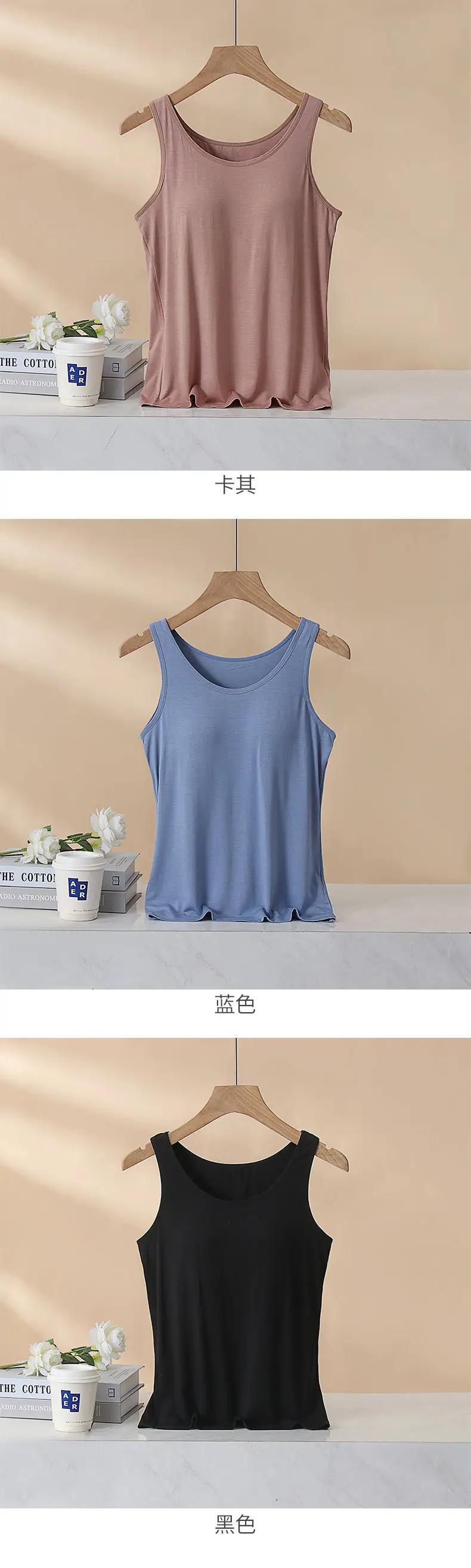 Women's Grey Cotton One-Piece Bra Vest Underwear — feature 10