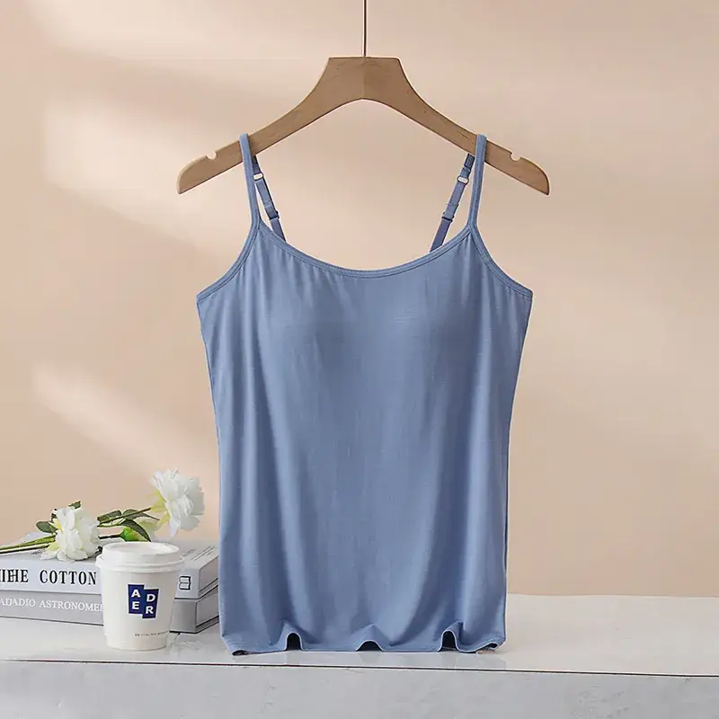 Women's Grey Cotton One-Piece Bra Vest Underwear - Image 14