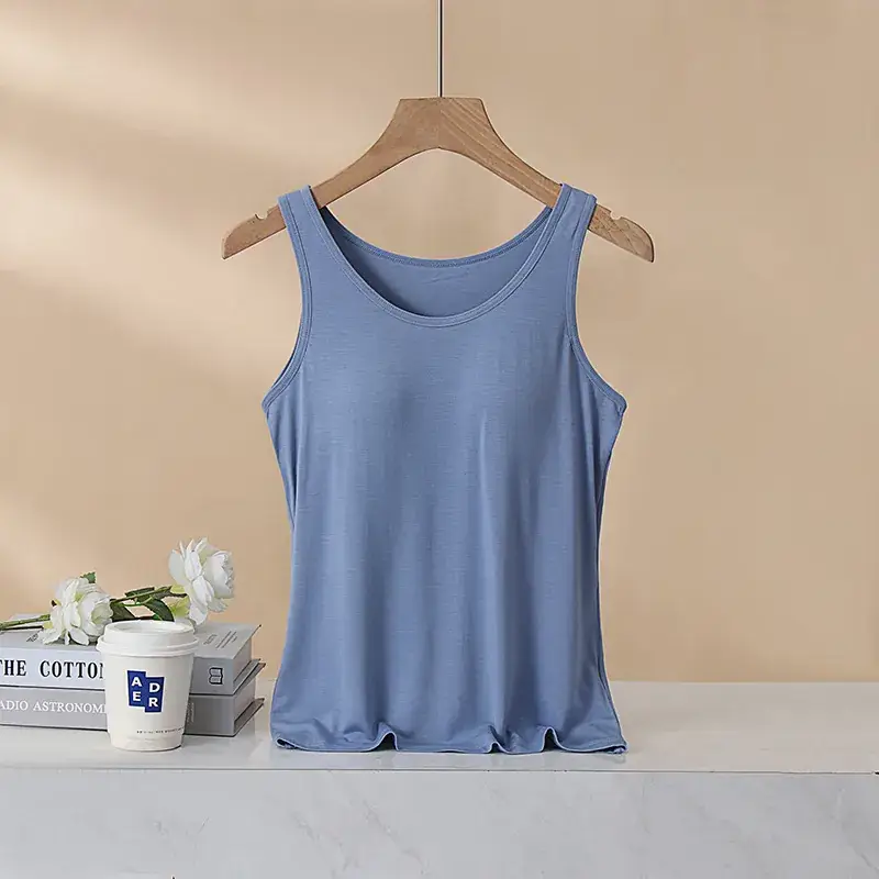 Women's Grey Cotton One-Piece Bra Vest Underwear - Image 5