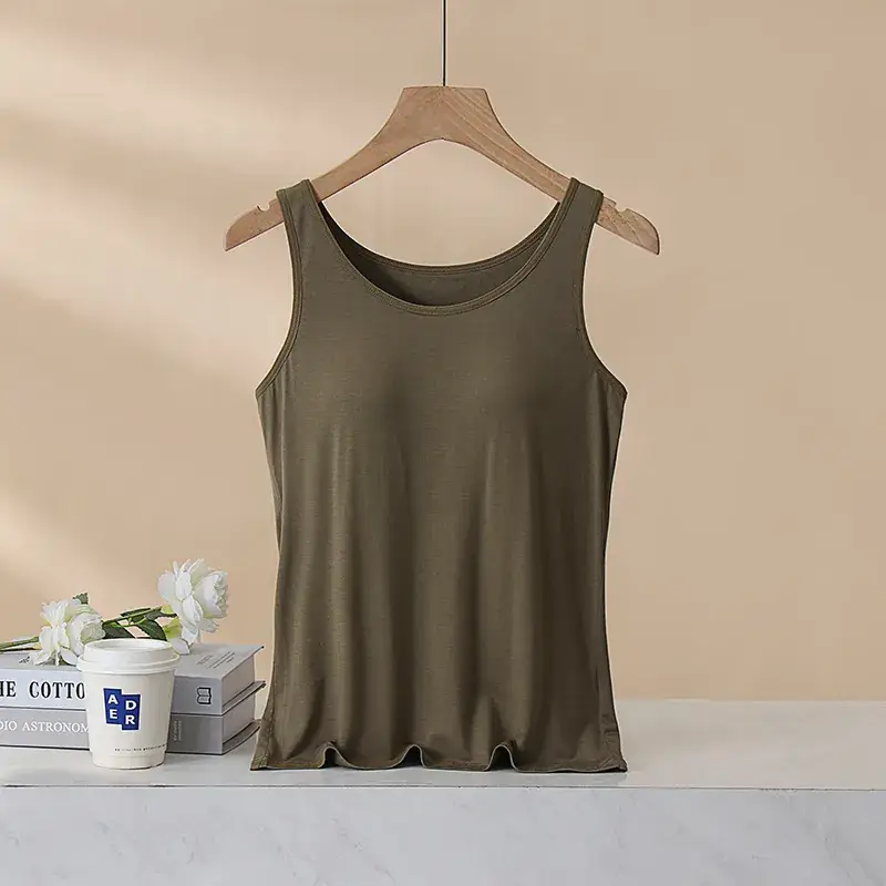 Women's Grey Cotton One-Piece Bra Vest Underwear - Image 9