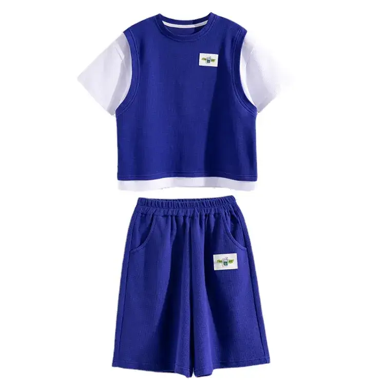 Boys Orange Waffle Shorts Suit 2025 Medium Large - Image 8