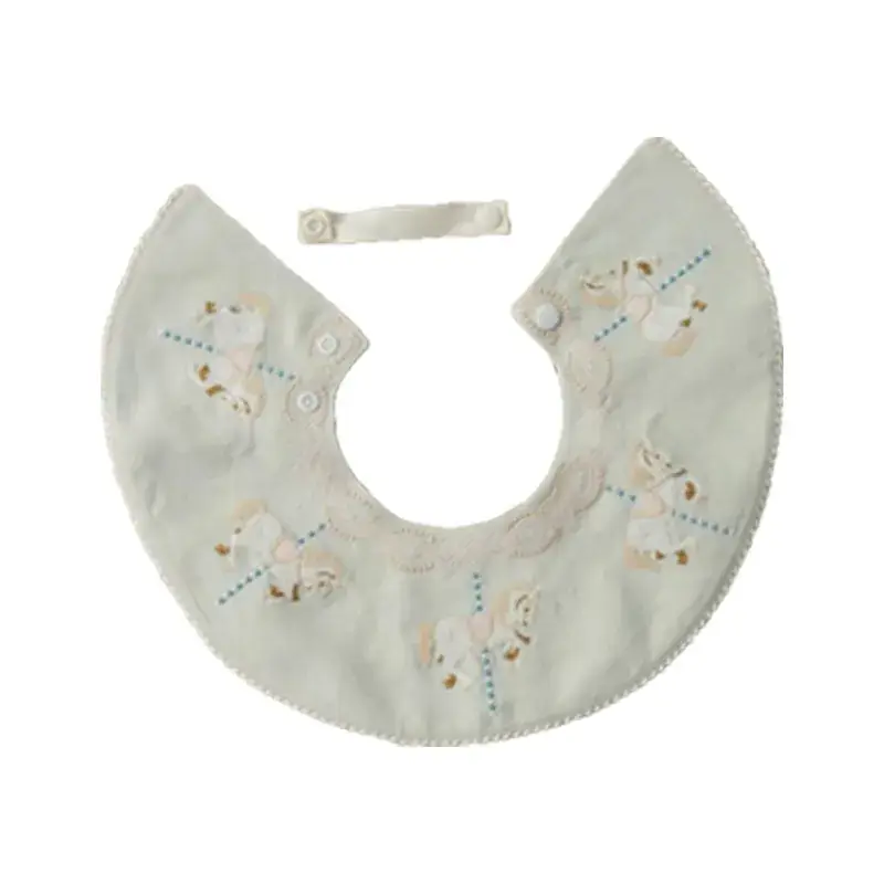 Mint Embroidered Newborn Bib for Girls 2025 - Image 6