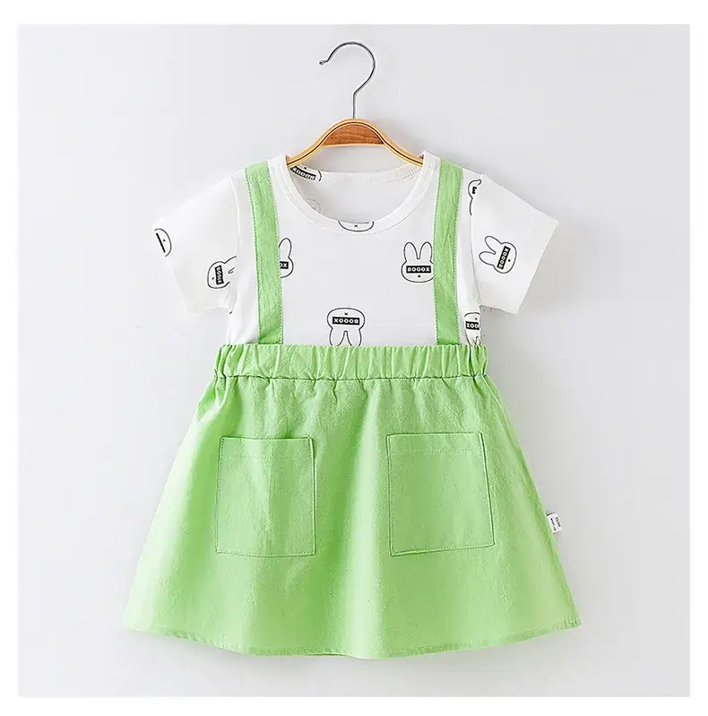 Girls' Pink Strap Dress Pure Cotton Summer New Arrival — feature 10