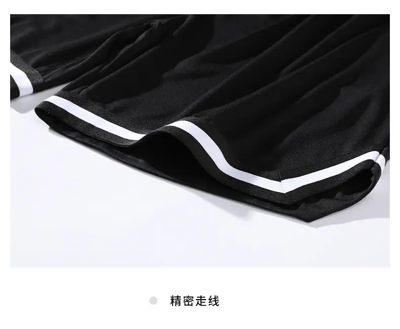 Men's White Black Striped Basketball Shorts — feature 13