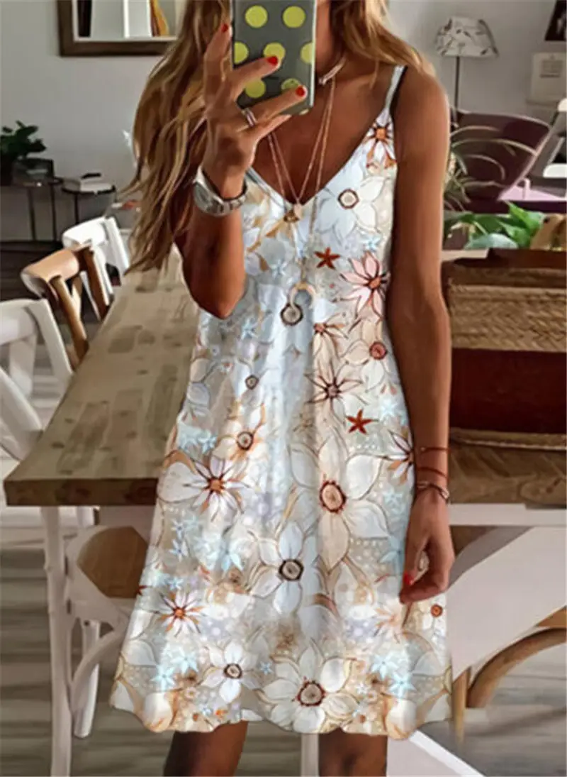 2024 Geometric V-neck Midi Dress Short Sleeve — feature 4