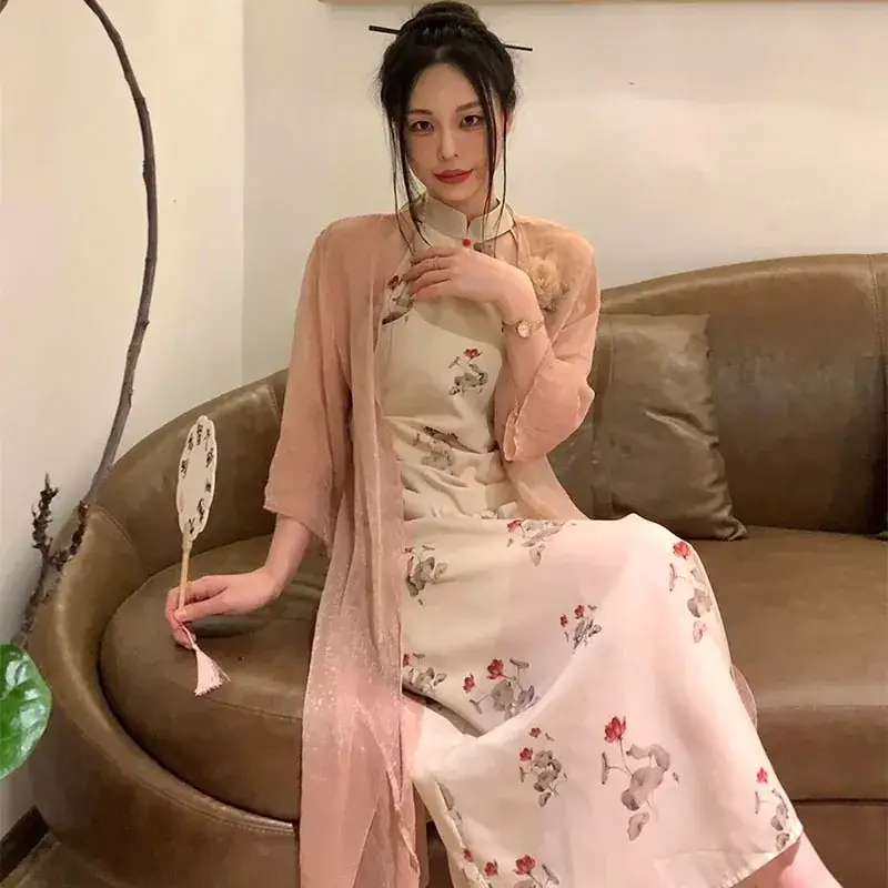 Plus Size Chubby Girls New Chinese Cheongsam Dress 2023 Spring - Image 6